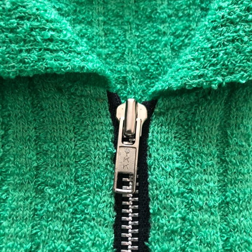 Polo with zipper green S