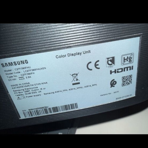 Samsung C27F390FHU Curved Monitor 27" FHD like new