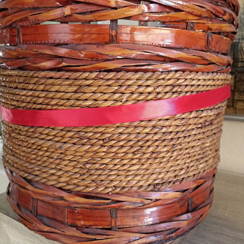 Wooden woven basket used
