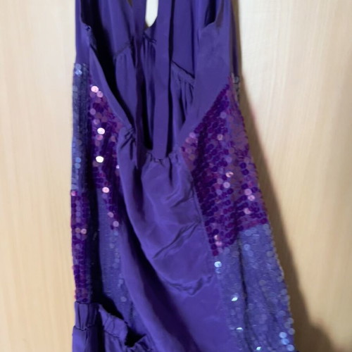 Purple short dress with sequins on sides