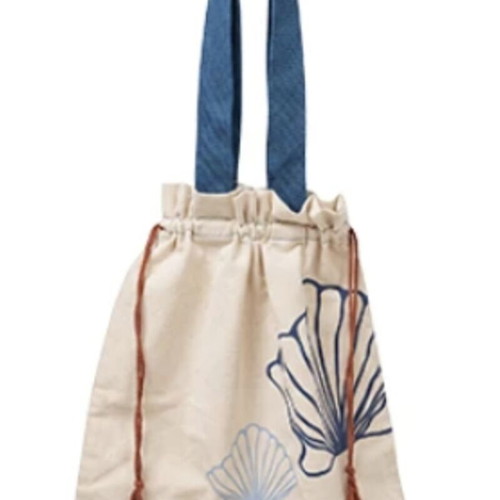 Korres fabric shoulder bag new, blue and white shell design
