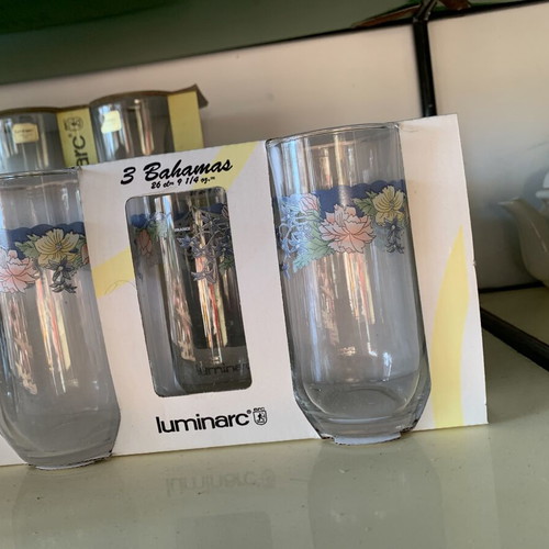 Set of 3 Glasses new, low or tall, 2 types