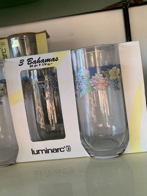 Set of 3 Glasses new, low or tall, 2 types