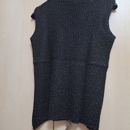 Women's Black Sweater with Silver Thread Turtleneck Like New