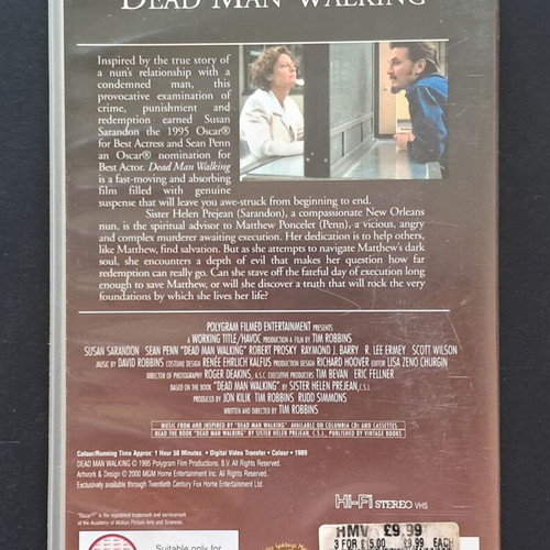 Dead Man Walking VHS like new, drama biography social
