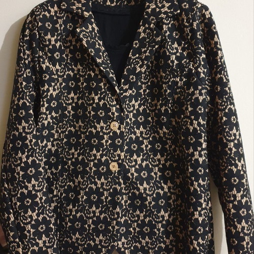 Vintage handmade women's blazer nude/black L new