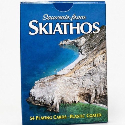 Souvenir Playing Cards from Skiathos like new, 54 plastic-coated