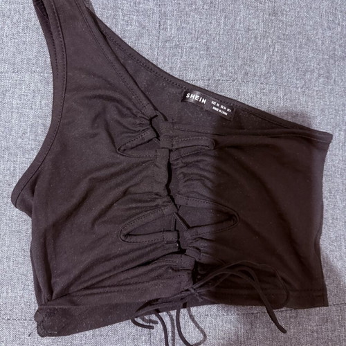 Shein black top with adjustable cord, like new, size XS