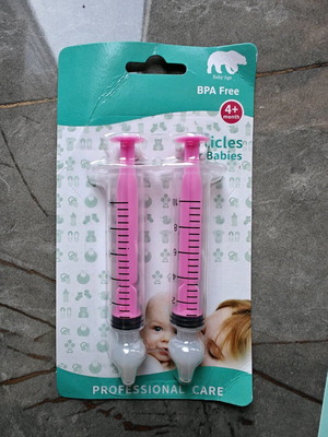 Nasal irrigation syringes set with silicone tip 10ml, new, pack of 2
