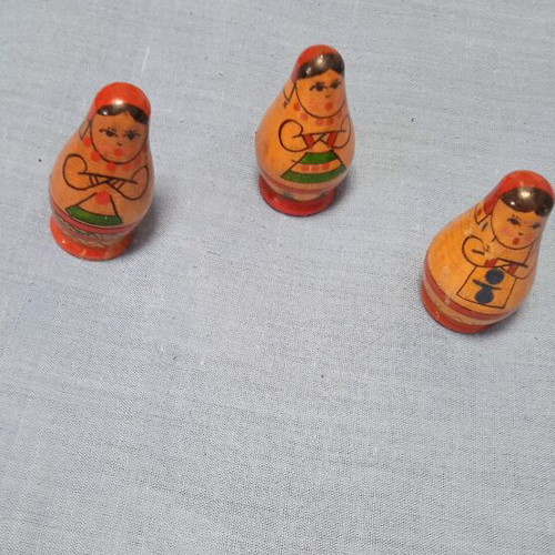 Russian wooden folk art dolls, 1984