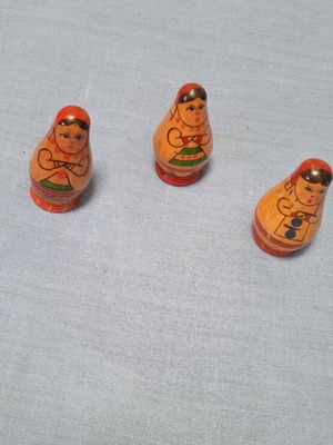 Russian wooden folk art dolls, 1984
