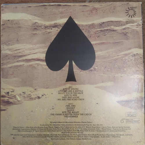 Motorhead Ace of Spades LP used Greek edition with cover defect