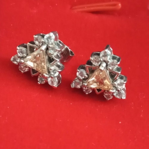 Silver 925 earrings with zircon, like new