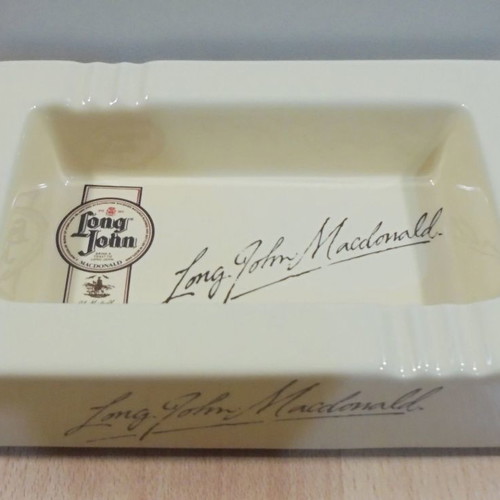 Long John McDonald scotch whisky old promotional ceramic ashtray used