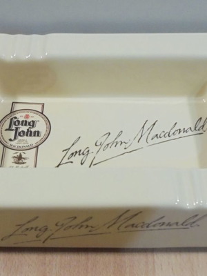 Long John McDonald scotch whisky old promotional ceramic ashtray used