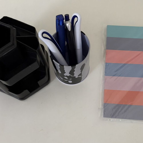 Office set with planner, rotating organizer, pencil holder, and pen gift