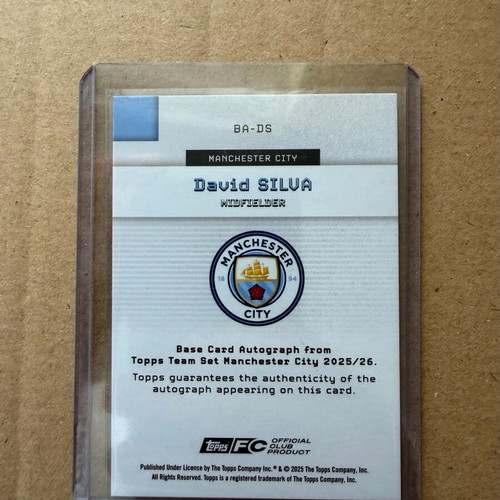 Topps David Silva αυτόγραφο κάρτα Manchester City σαν καινούργιο