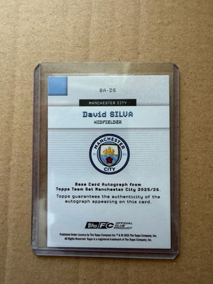 Topps David Silva αυτόγραφο κάρτα Manchester City σαν καινούργιο
