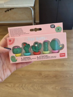 Set of scented cactus erasers new