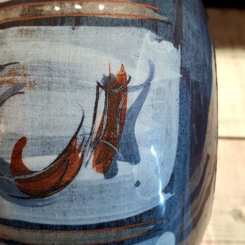 Tanagra Ceramic Vase like new with artistic handpainted decoration