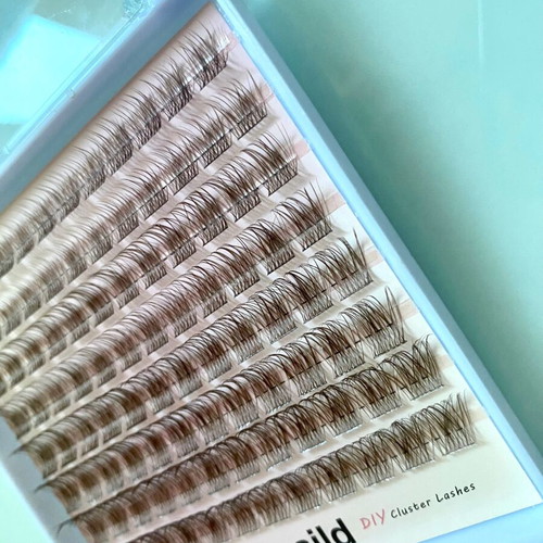 Brown eyelash clusters, pack of 96