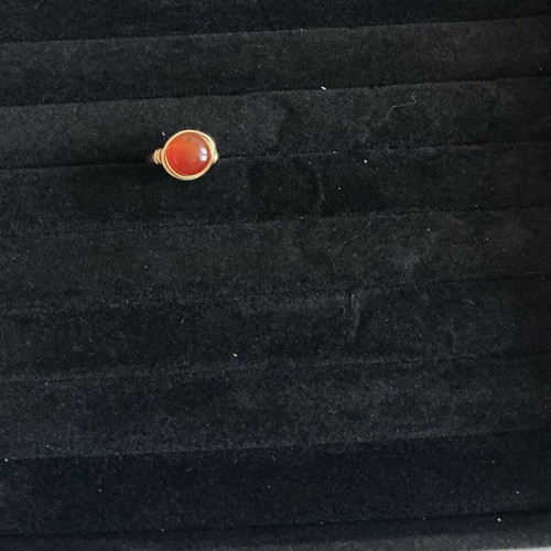 Set of two handmade carnelian rings made to order
