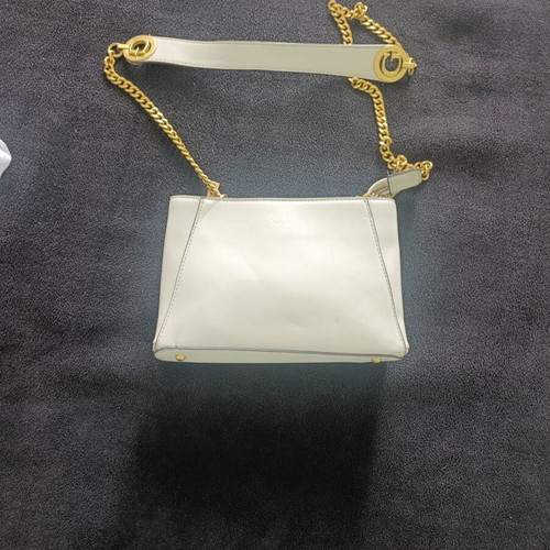 Guess shoulder bag used, ice white with gold chain