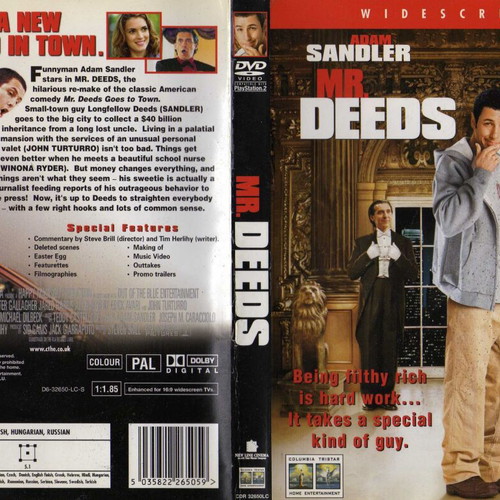 Mr Deeds DVD used, comedy, romantic with subtitles
