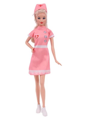 Doll Dress Nurse Outfit New, pink for 29cm dolls