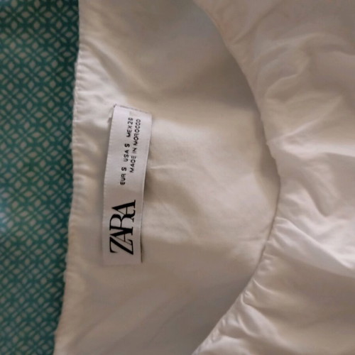ZARA women's blouse new, size S, white cotton poplin