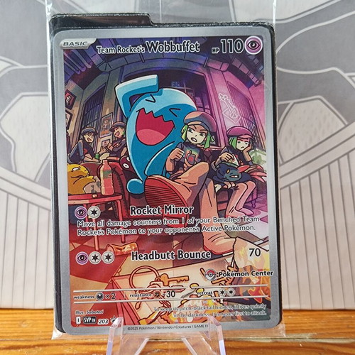 Team Rocket's Wobbuffet SVP 203 Pokemon Center mint promo card