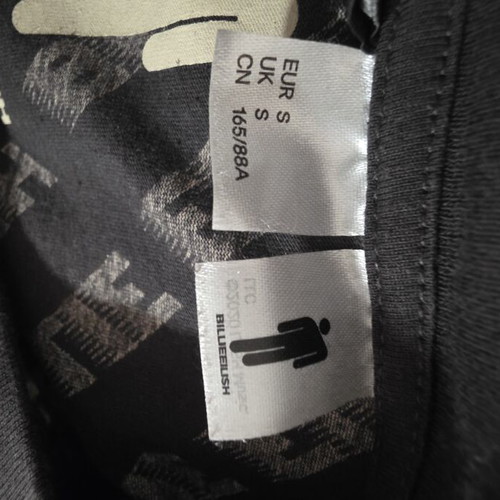 Billie Eilish Oversized T-Shirt black with beige all-over print like new