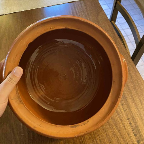 Ceramic fireproof pot 8 liters handmade like new