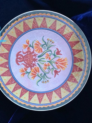 Antique Plate Keramikos by Manelou in Like New Condition, 29cm