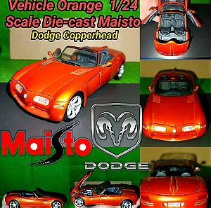 Dodge Concept Vehicle Orange 1/24 Scale Die-cast model Maisto Copperhead toy car μεταλλικό μοντέλο