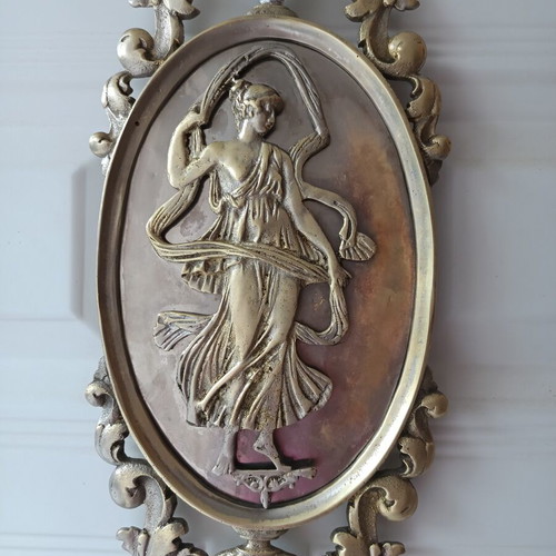 Brass Door Crest with Goddess Aphrodite, like new, 1910s