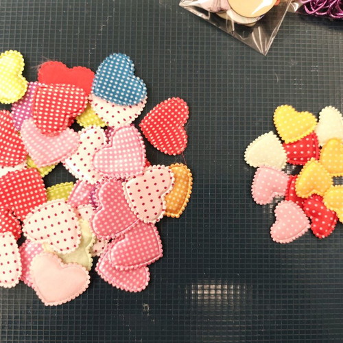Fabric hearts like new, large and small