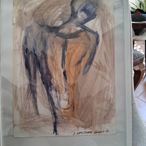 Painting "Γυμνο" framed 30×40cm, like new, signed