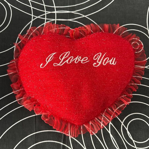 Red decorative heart pillow “I Love You” like new