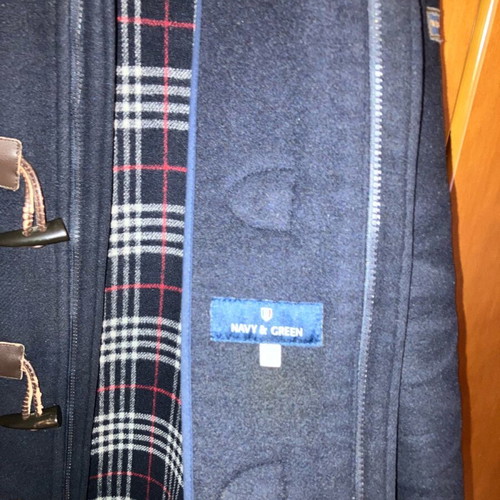 Navy & Green Montgomery jacket used, navy color, size L