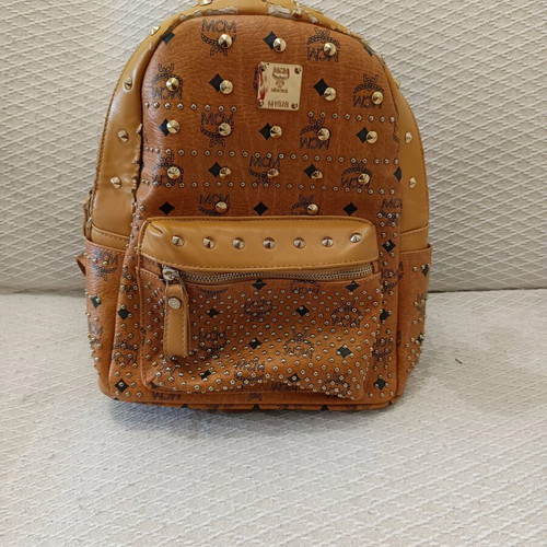 Mcm backpack authentic with studs used, brown