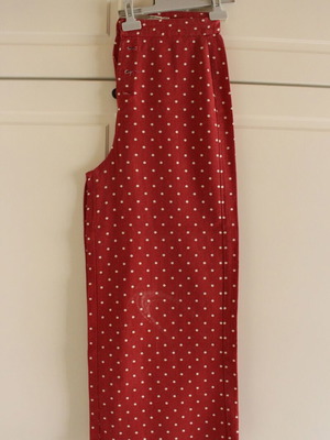 Stradivarius polka dot pants size 36 used, red and pink