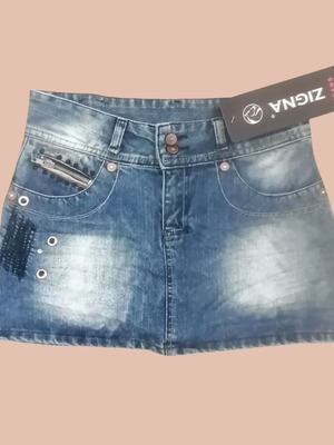 Zigna Jeans Mini Denim Skirt, size 26, street design