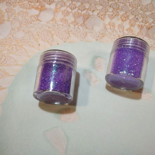 Σετ 2 Glitter σκόνη νυχιών καινούργιο, μωβ