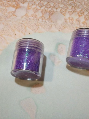 Σετ 2 Glitter σκόνη νυχιών καινούργιο, μωβ