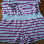 Striped strapless romper