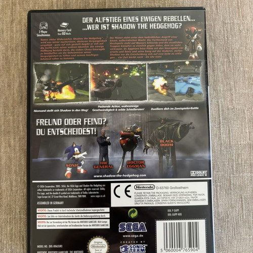 Shadow the Hedgehog Nintendo GameCube PAL used, complete