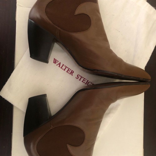 Walter Steiger brown leather ankle boots used, size 41