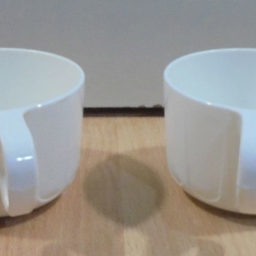 TWA Trans World Airlines set of 2 old plastic promotional mugs used