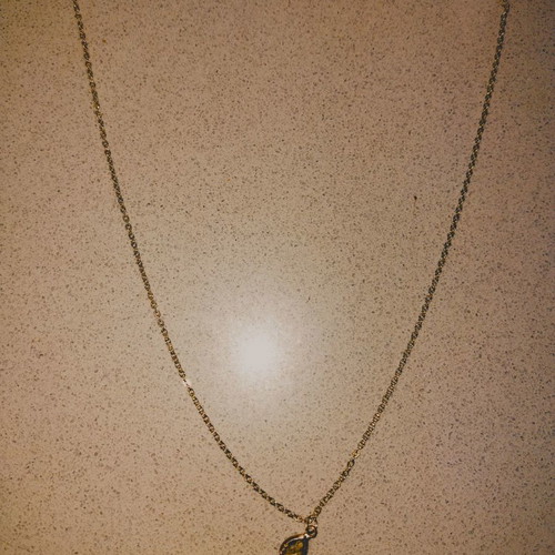 Ozze stainless steel teardrop necklace used with crystal